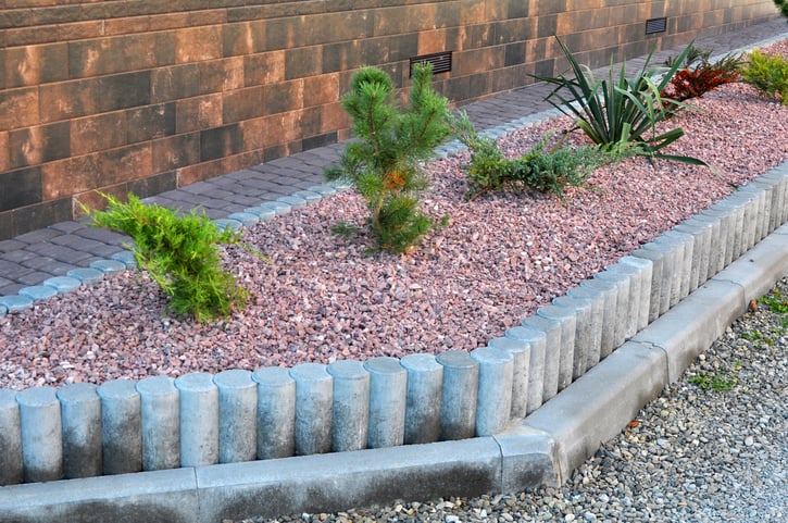 large lava rock landscaping